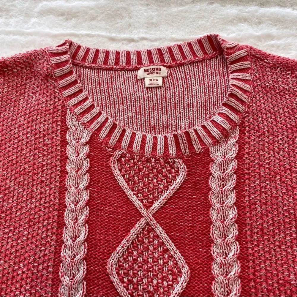 Mossimo Crew Neck Knit Sweater W/Front Cable Design Size XL